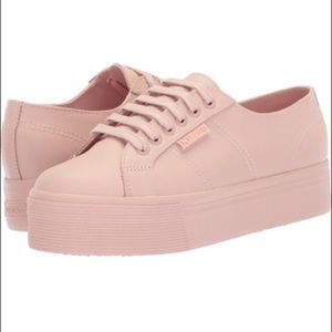 Superga 2790 FGLU LT PINK leather platform sneaker